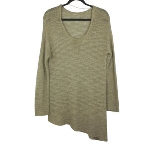Soft‎ Surroundings Women's Sweater Tan Knit Pullover Asymmetrical Hem Size Large